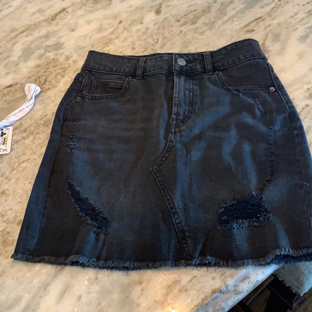 Black jean skirt